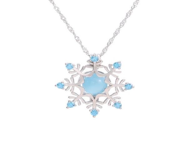 Collier boîte magique en forme de flocon de neige euroaméricain, en argent Sterling 925, pendentif cage à perles, accessoires de clavicule, à la mode, 9479958