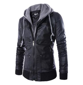 Hele Europa stijl lente herfst slank fit haped nep tweedelige men039s motorcycle lederen jas mannen kleding3983616