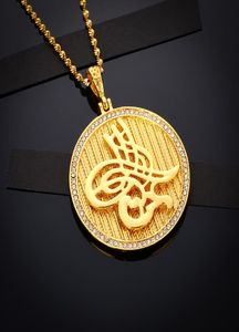 Hele mode islam kristal gevuld 18k goud vergulde nooit vervaagde Arabische sieraden vintage ketting7651697
