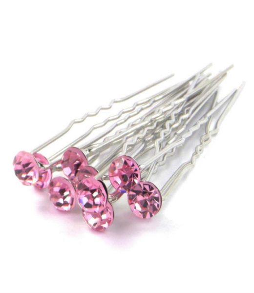 Whole Fashion Jewellery 200 pièces épingles à cheveux en cristal rose pour mariage, accessoires pour cheveux 7591837