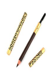 Hele Mode Luipaard Eyeliner Potlood Wenkbrauwborstel Met 2 Kanten Waterdichte Bruine Zwarte Eyeliner Pen Vrouwen Ogen Schoonheid Mak8465521