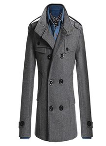 Hele modemannen dubbele borsten winter slanke warme jas Stijlvolle trench jas outswear5237038