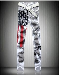 Hele mode heren designer jeans mannen robin jeans beroemde merk denim met vleugels American Flag 4199651