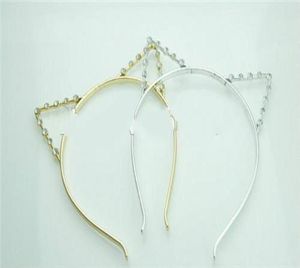 Fashion Fashion Perle Perl Crystal Sthinstone Headwear Punk Hair Wrap Wrap Cat Earau Band Silver Gold Color1599496