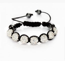 Fashion Whole Shambhala Jewelry New Mix Colors S Promoción de 10 mm Crystal AB Clay Disco 9 bolas Shambala Bracelets2246176