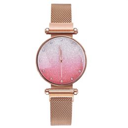 Montre-bracelet à Quartz pour femmes, cadran Simple, à la mode, bracelet en maille brillante, déesse, tendance, boucle magnétique, 238g