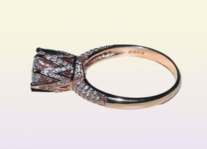 Fashion entière trois anneaux de pierre Rose Gold Gemstone Diamond CZ Crow Bijoux Cocktail Bande mariée Bande de mariée Finger pour WOM7525478