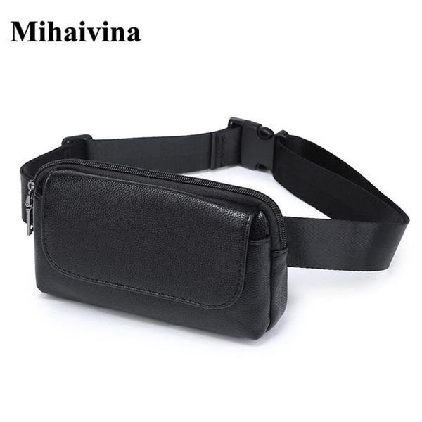 Mihaivina – sac de taille en cuir PU pour femmes, sac de taille noir pour dames, ceinture de voyage, pochette pour téléphone, petits sacs 2110062942
