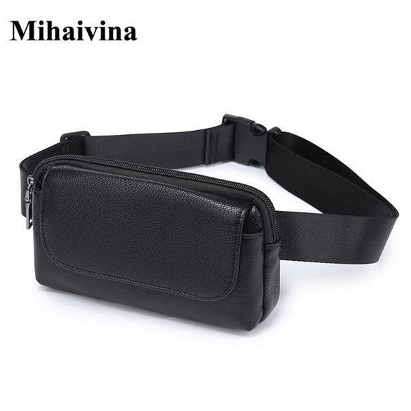 Bolso de cintura para mujer a la moda, cinturón de cuero PU negro para mujer, paquetes de viaje, bolsa para teléfono, bolsos pequeños Mihaivina 211006286M