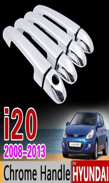 Ensemble de garniture de poignée de porte chromée, pour Hyundai i20 2008 2013 PB 2009 2010 2011 2012, accessoires de voiture, autocollants, Stylin5742841