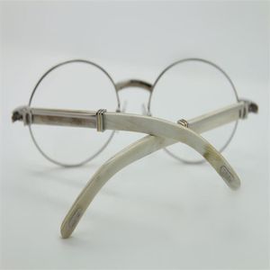 Hele Frames Ronde Brillen Frame Bijziendheid Optische Bril Witte Buffelhoorn Bril Bijziendheid Bril voor Mannen Women266f