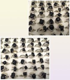 Hele fshion 30pcslot vintage zwarte stenen ringen gemengde maten en vormen vrouwen mode sieradenringen3880005