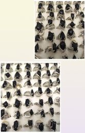Hele Fshion 30 stuksslot Vintage Zwarte Steen Ringen Gemengde maten en vormen vrouwen mode-sieraden ringen4982218