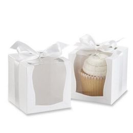Boîte cadeau entière en papier artisanal 9, 9, 9cm, boîtes à cupcakes simples avec insert et nœud en ruban, fournitures de mariage, 12 pièces, 273m