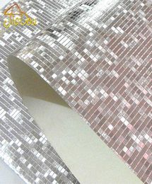 Hele Glitter Mozaïek Behang Achtergrond Muur Behang Goudfolie Behang Zilver Plafond Wandbekleding Papel De Parede9381490