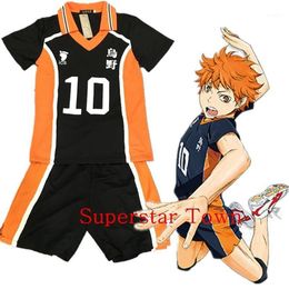 Uniforme de lycée Whole-Haikyuu Karasuno, maillot de volley-ball, Costume de Cosplay, T-shirt et pantalon 1, Costumes d'anime 2335
