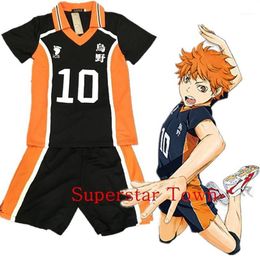 Whole-Haikyuu Karasuno High School Uniform Jersey Volleyball Cosplay Costume Numéro T-shirt et Pantalon1 Anime Costumes3043