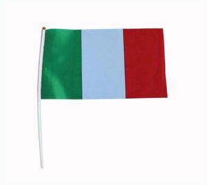 Vlag van de hele hand met plastic paalronde head1421cm Italië land vlaggenpromotie vlag in klein formaat 100pcslot4315041