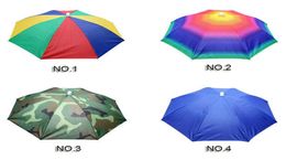 Hele hoofd paraplu hoed cap hoofddeksels paraplu voor vissen wandelen strand camping cap head hoeden outdoor sport9607145