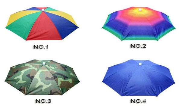 Parapluie de tête entier Hat de chapeau Coucherie Umbrella pour la pêche en randonnée de randonnée Camping Caping Head Hats Outdoor Sports8945393