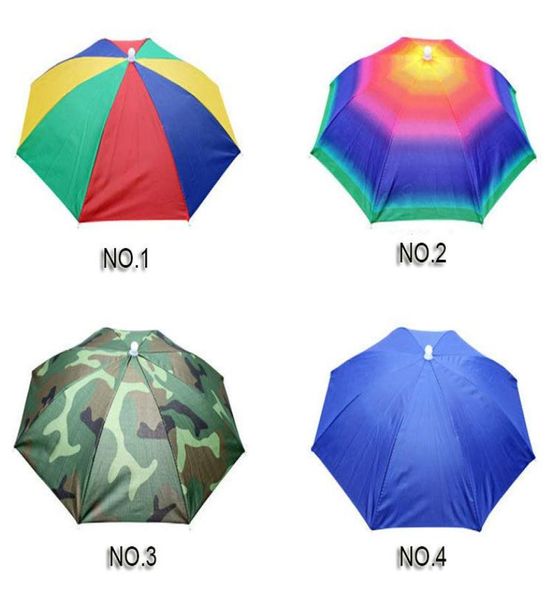 Parapluie de tête entier Hat de chapeau Couche-coiffure Umbrella pour la pêche en randonnée de randonnée Camping Caping Head Hats Outdoor Sports4203387