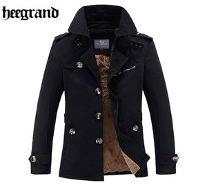 Whole Hee Grand 2017 Nouvelle arrivée Men039 Fashion Long Trench Male Mas Casual Solid Keep Plus Velvet Warm Polyster Coat Trench 4753879