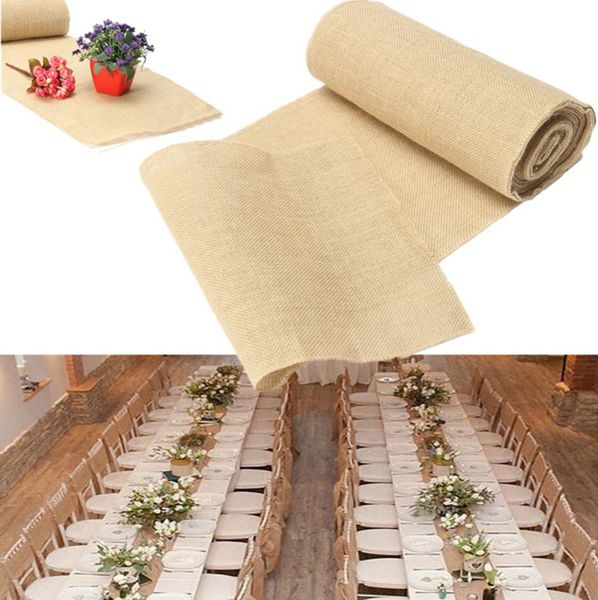 Burlap Hessian Burlap Craft Ribbon Vintage Mariage Décor de maison DIY 30X275CM Table de la table de la table Party Event 4453837