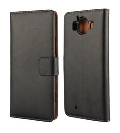 Étui portefeuille en cuir véritable de haute qualité pour Microsoft Lumia 950 avec support de style livre et porte-cartes pour téléphone Cover1492178