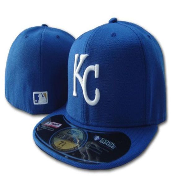 Entièrement de haute qualité Men039s Royals KC Sport Team Caps ajustés Brim plat sur le terrain Full Ferme Design Taille 7 Taille 8 BAS4571869