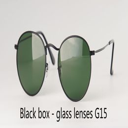 Lunettes de soleil de haute qualité pour hommes et femmes, marque de styliste, monture métallique, verres ronds, lunettes de soleil uv400 avec étui 218E