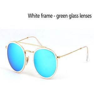 Lunettes de soleil de style de la plus haute qualité pour hommes femmes monture en alliage lentille en verre miroir double pont lunettes rétro avec boîte et 256S