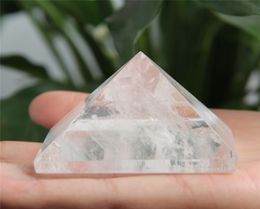 Hele HJT 140G Natural Clear Crystal Pyramid Nunatak Reiki Healing Clear Crystal Quartz Pyramid Decoration 39mm56mm1142362