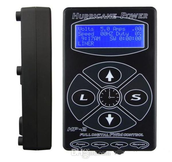 Todo el huracán HP2 negro tatuaje fuente de alimentación pantalla LCD Digital para máquina de tatuaje Clip cable tatuaje Kit Ship2799913