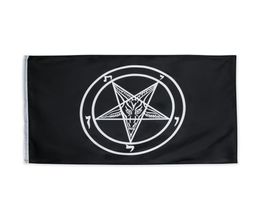 Entièrement en stock 3x5ft Baphomet Church Templier Templier Flag des chevaliers catholiques romains Banners Pentagram Templiers pour décoration1874365