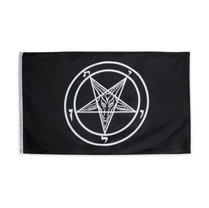 Hele Op Voorraad 3x5ft Zwart Baphomet Kerk Tempeliers Satan Vlag Rooms-katholieke Tempeliers Pentagram Banners Voor Decoratie7846613