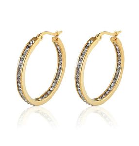 Inclay Inclay Zircon Half One Circle Hoop Ooy Earrings for Women Titanium Steel Gold Couleur Femme Crystal Boucles d'oreilles bijoux GIF8077940