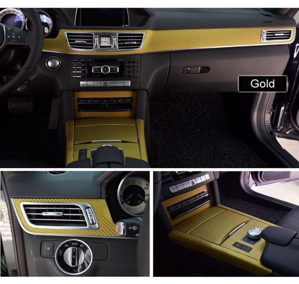 Panel de control central interior completo, pegatina y calcomanías de película protectora de fibra de carbono, estilo de coche para Mercedes W212 Clase E Acc7915228