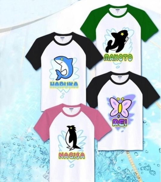 Whole Iwatobi Swim Club Cosplay Costume Nanase Haruka Tachibana Makoto Hazuki Nagisa Ryugazaki Rei Unisex Cotton Tshirt1667439