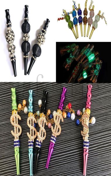 Bijoux entiers en alliage Shisha narguilé embouts de bouche filtre Chicha embouts détachables embout de narguilé embouts de narguilé lumineux support émoussé 7836158