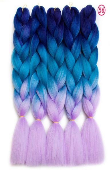 Kanekalon entier Ombre Tressage cheveux synthétiques Crochet tresses 24 pouces 100g Ombre deux tons Jumbo tresse extension de cheveux2833860