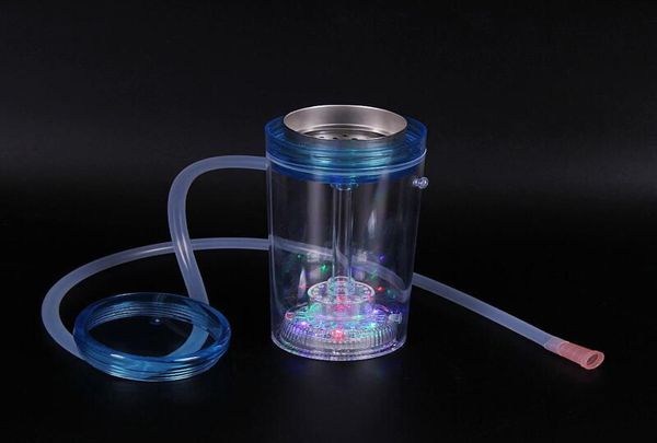 Conjunto de taza de Shisha LED Hookah de plástico portátil de viaje con luz completa para fumar en el coche botella de narguile portátil 442 S27052026