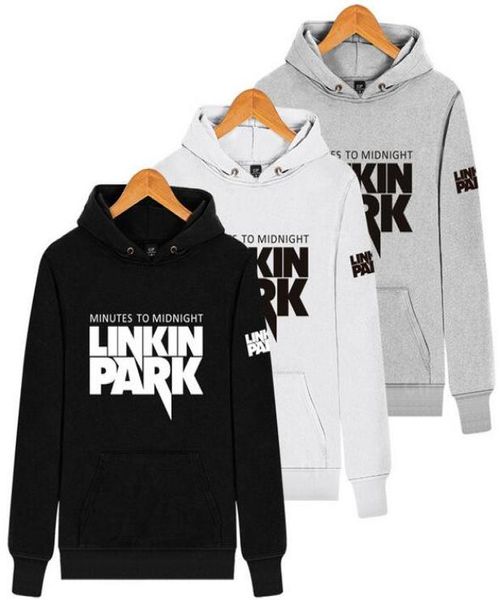 Con capucha Whole Linkin Park Men Patrón impreso Roll Roll Fashion Moda Hoodies de gran tamaño Winter Fleece Algodón Negro Eu SW2681405