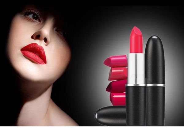 Maquillage des lèvres entières 12 couleurs imperméable à l'eau longue durée forme de balle mat rouge à lèvres brillant à lèvres maquillage liquide rouge à lèvres tube noir L9507278