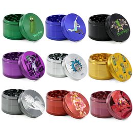 Lot entièrement 2020 Anime Couleurs assorties mélangées Bordure d'origine alliage zinc 40505563 mm Grinceing Moulin à fumer Herb Grinder3956467