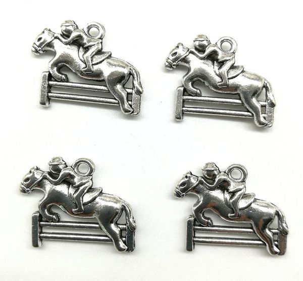 Lot entier 50 pièces chevalier cheval antique argent breloques pendentifs résultats de bijoux bricolage pour collier bracelet 1720mm DH08096588560