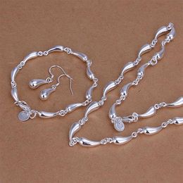 Intero - regalo di Natale più basso Set di orecchini con collana di moda in argento sterling 925 QS126219C