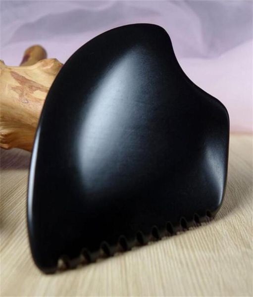 Piedras de masaje enteras Rocas Grandes Gua Sha Herramientas para el cuerpo facial GuaSha Raspado Bian Raspador Herramienta Negro KD18385982