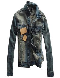 McCkle McCkle para hombre rayado Jean Jackets Fashion Vintage Fit Jacket Denim Gire Down Collar Casual Veste Homme9697234