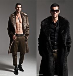 Manteau de fourrure pour hommes entiers hiver fausse fourrure porter des deux côtés manteau hommes Punk Parka vestes pleine longueur pardessus en cuir manteau de fourrure longue7439858