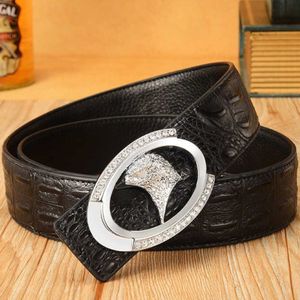 Hele heren merk lederen riem adelaar gladde gesp Designer riemen voor man Klassieke luxe jurk riemen broek tailleband 105-2188